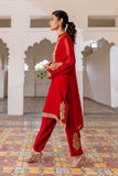 Tilla Line in Red coloured Pak Chiffon fabric 3