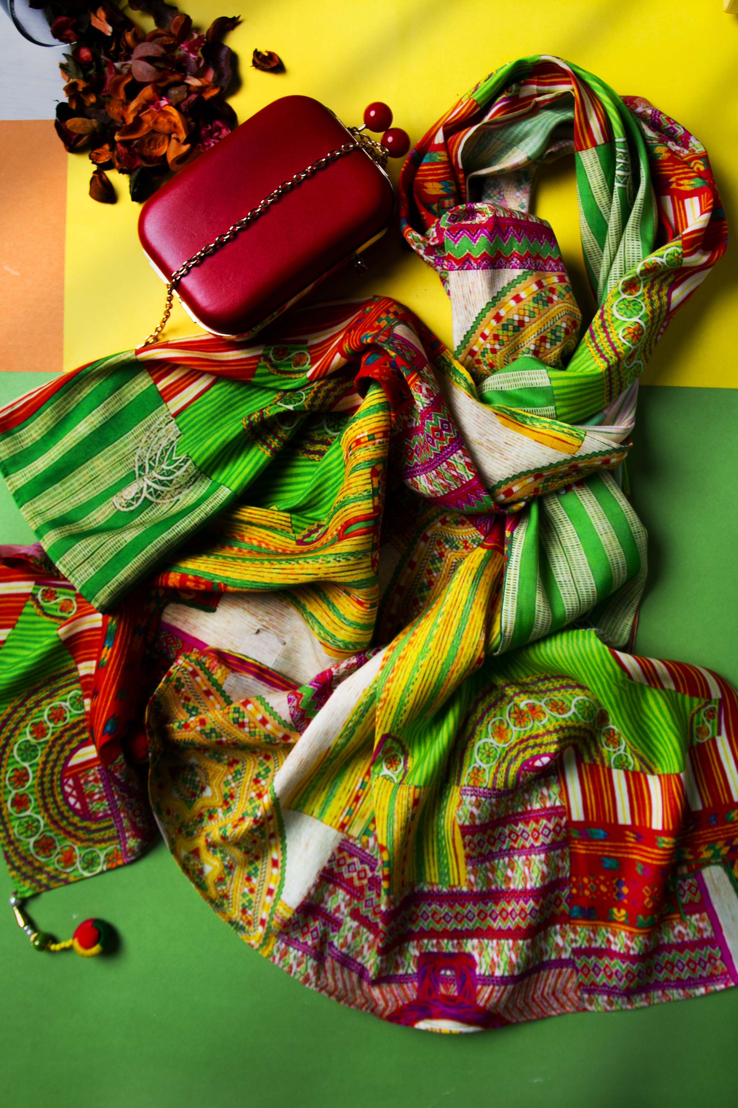 Ethnic Kurtay Ll in Multi coloured Pak Raw Silk fabric