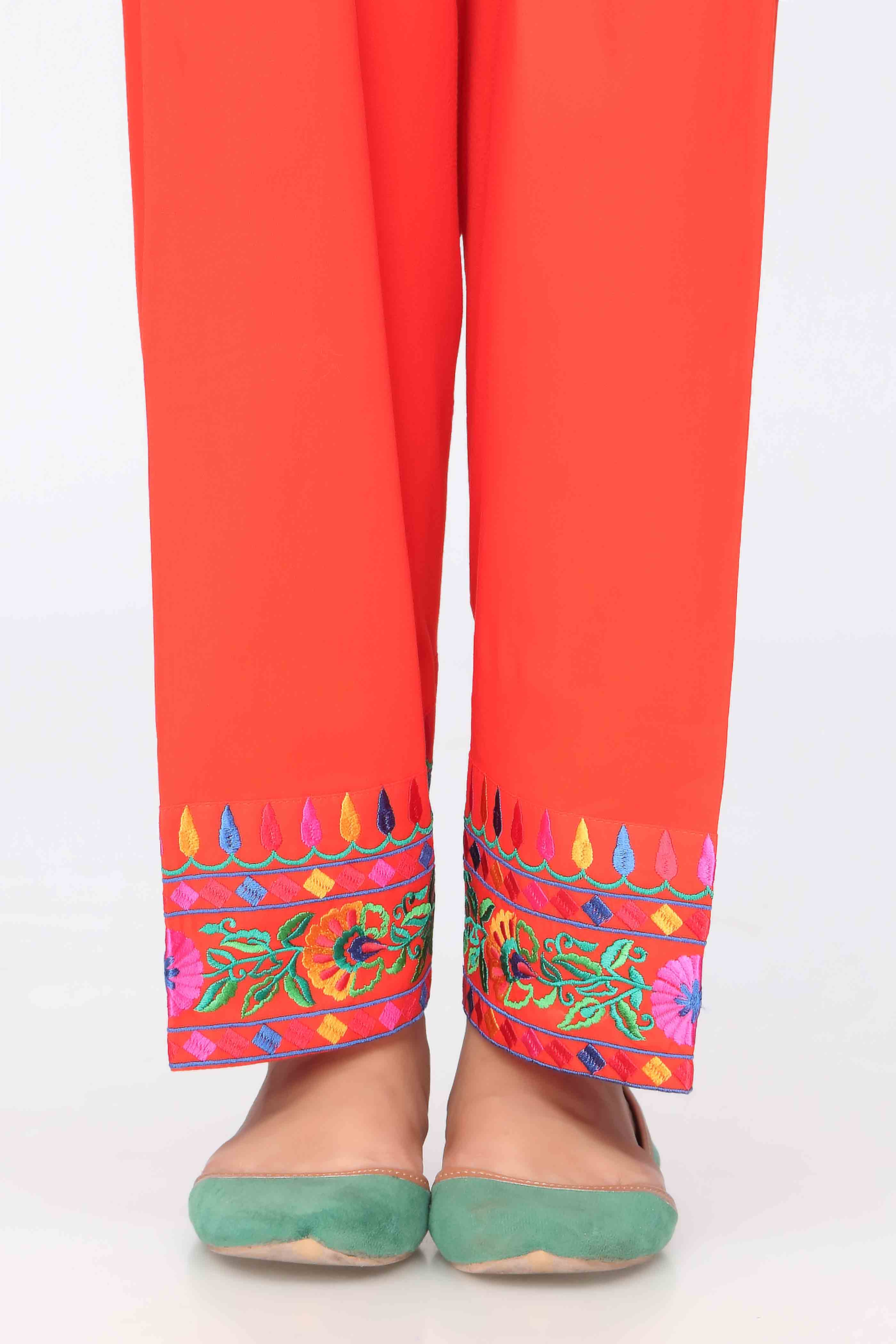 Orange Phool 6 in Orange coloured Cambric fabric