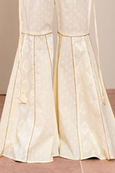 1 Piece Gharara in Off White Cambric (CZ3263)