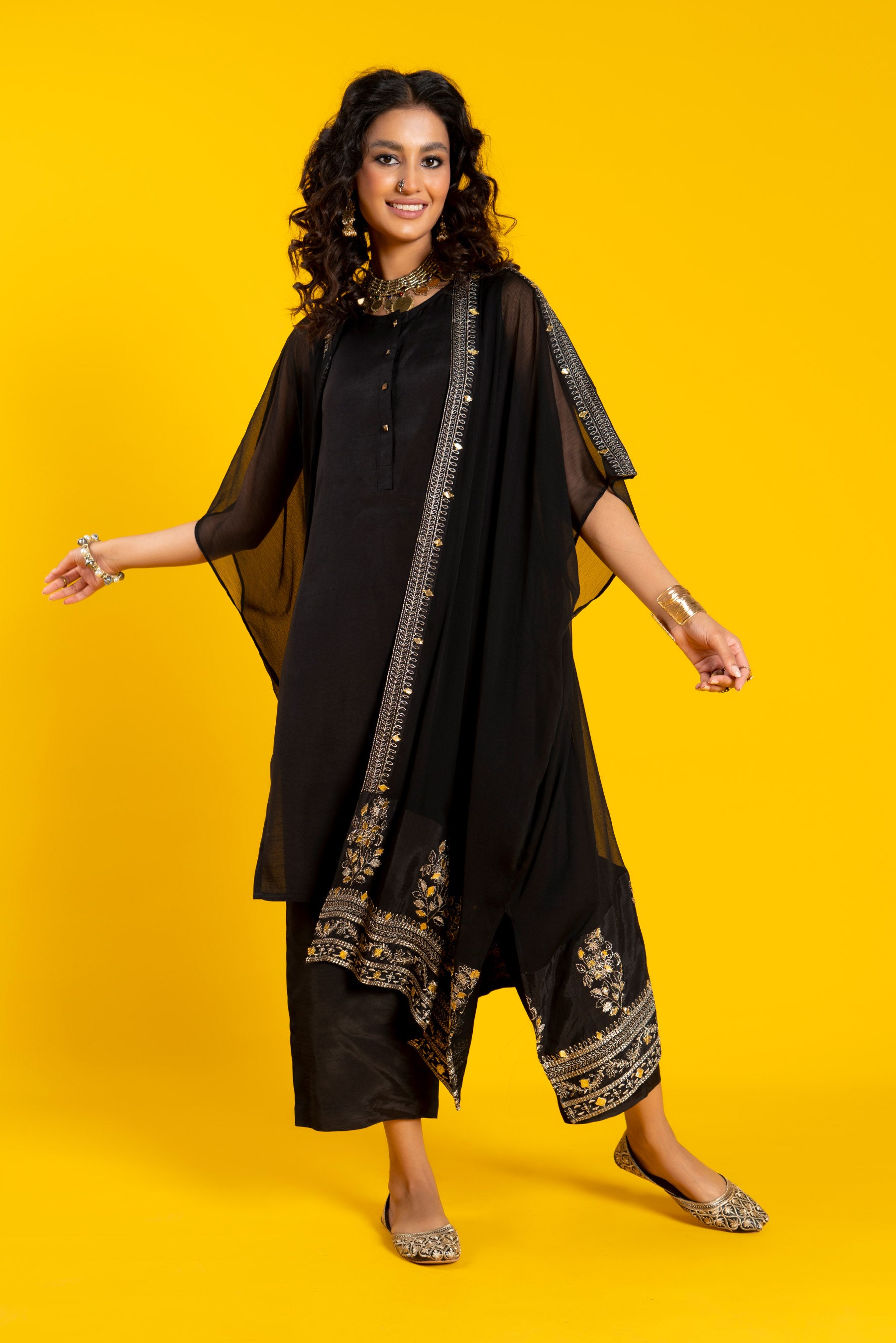 Afghan in Black coloured Pk Chiffon fabric 4