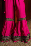 1 Piece Sharara in Pink Raw Silk (FZ0799)