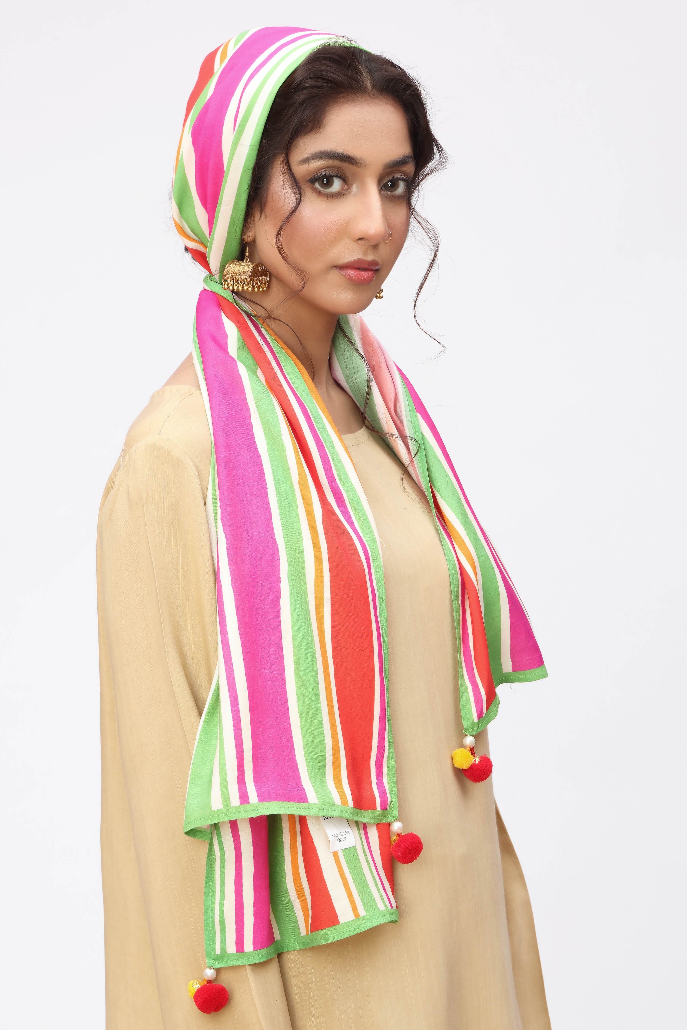 Rainbow Stripes Sl in Multi coloured Pak Raw Silk fabric 3