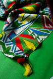 African Collage Ll in Multi coloured Pk Raw Silk fabric 2