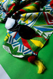 African Collage Ll in Multi coloured Pk Raw Silk fabric 3