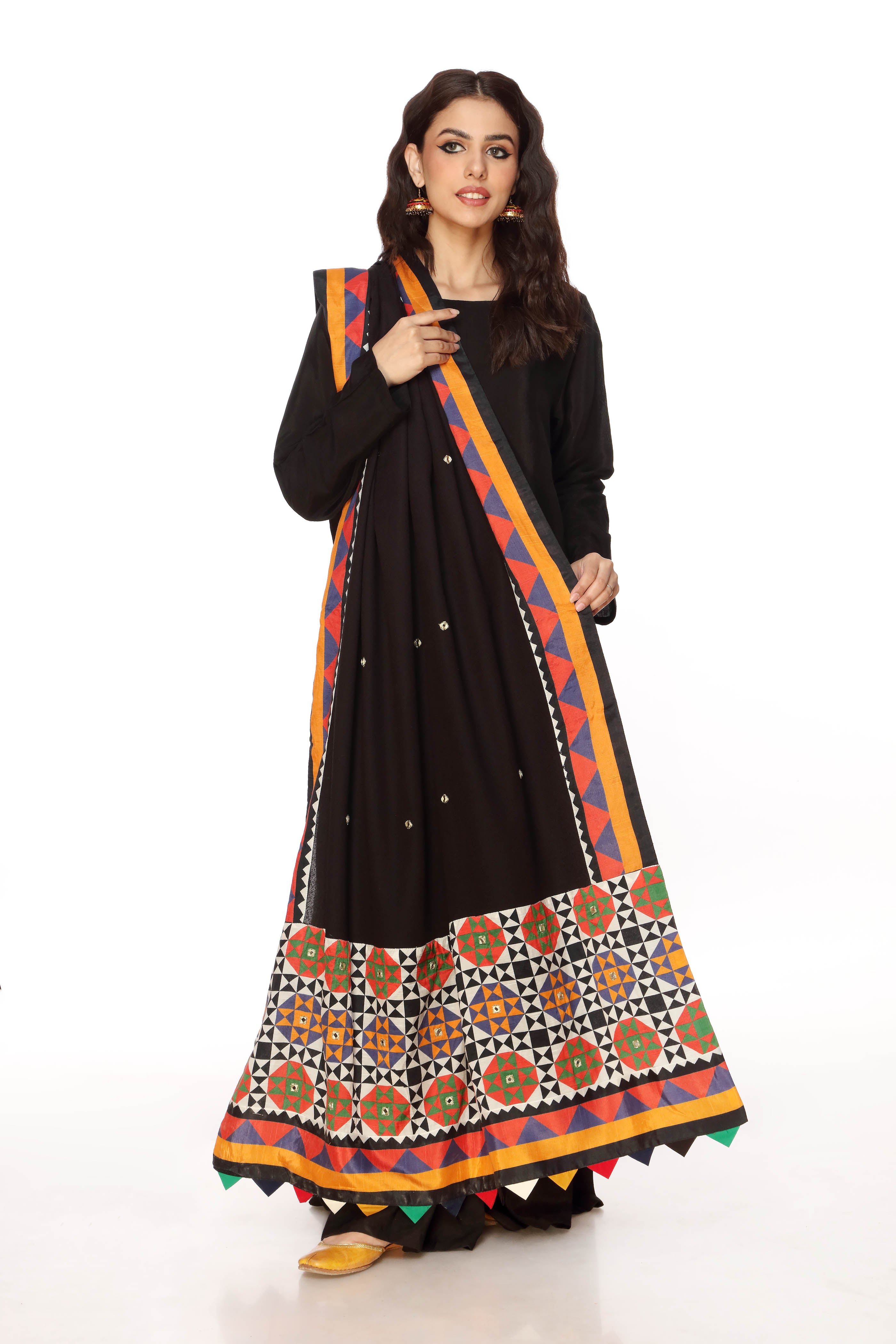 Sindhi Ralli 3 in Black coloured Lawn Karandi fabric