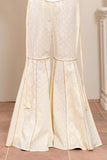 1 Piece Gharara in Off White Cambric (CZ3263)