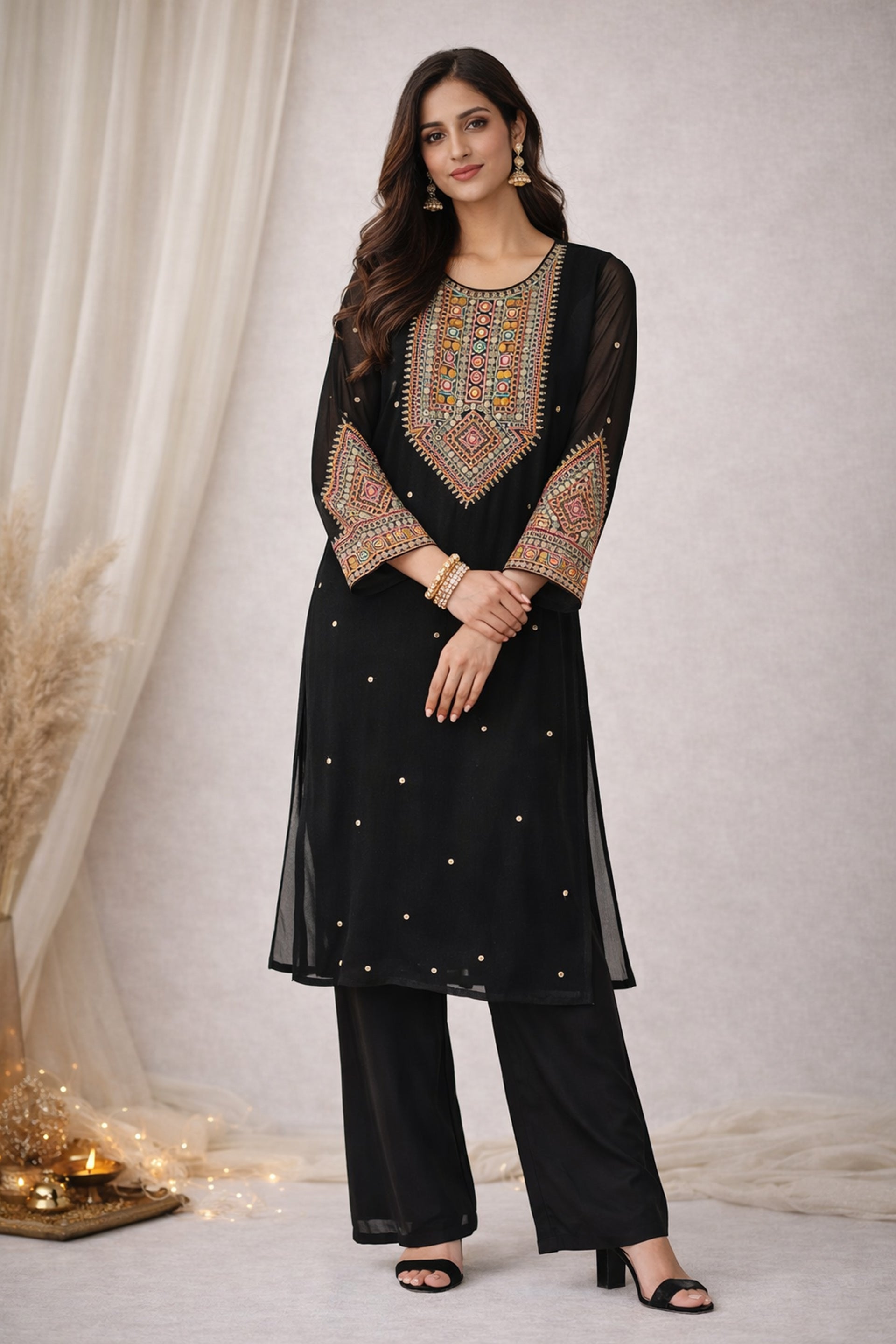 2 Piece Chiffon Suit (FR1118)