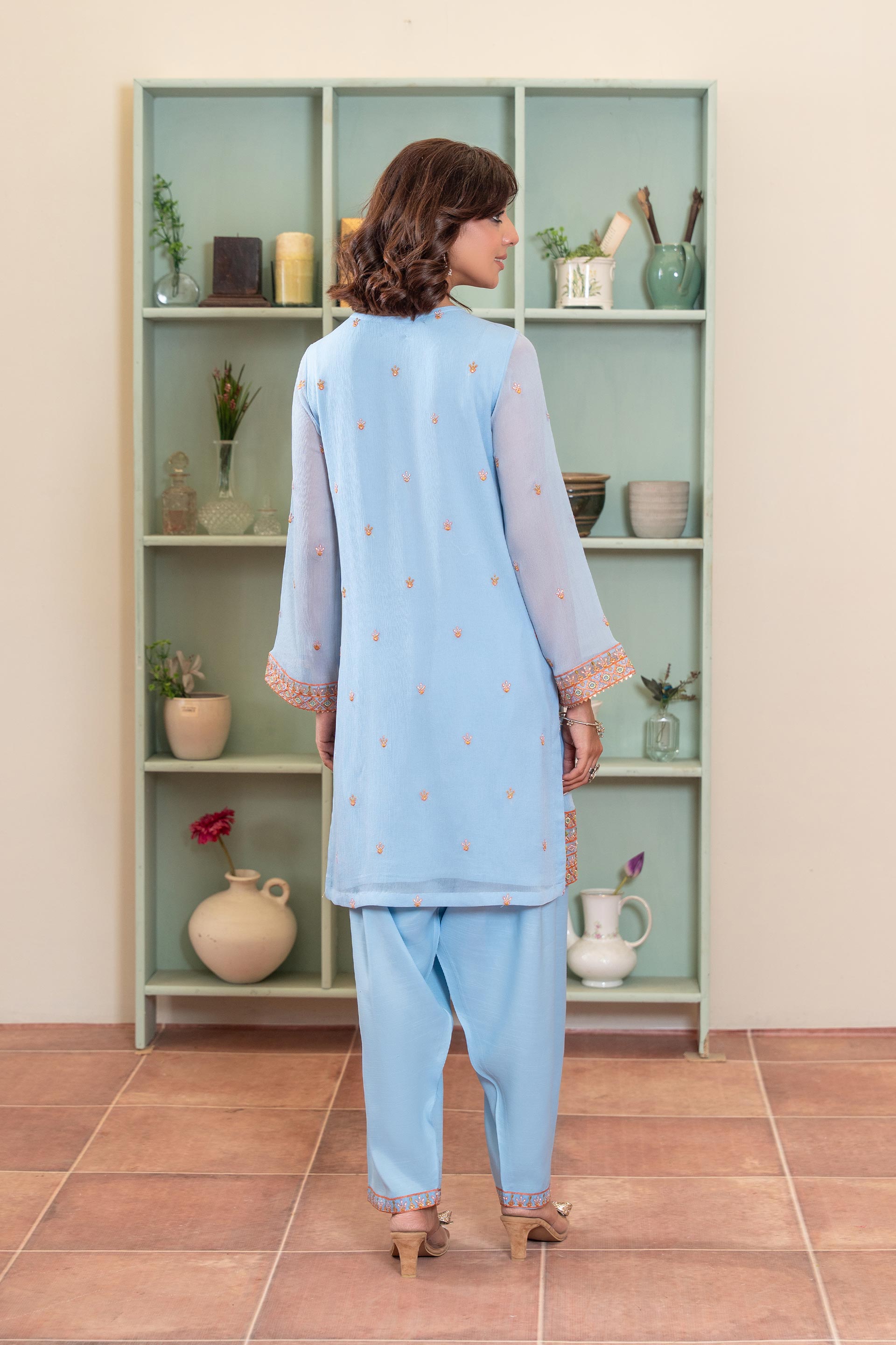 2 Piece Chiffon Suit (FR1028)