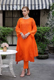 White Carpet: 3 Piece Suit Suit in Orange Chiffon (FR0979)