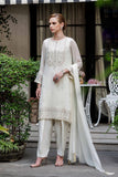 White Paisley 4: 3 Piece Suit Suit in Off White Chiffon (FR0973)