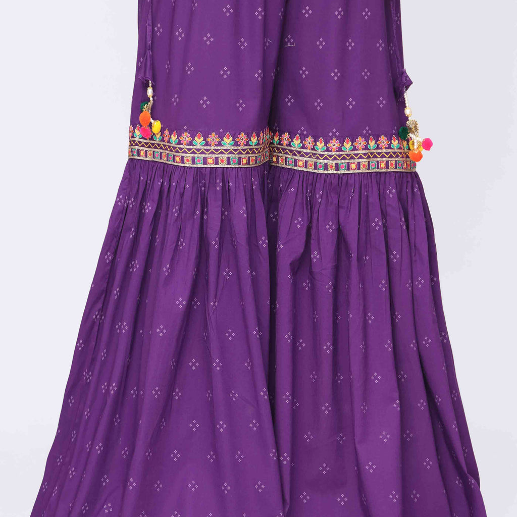 Discover Timeless Style: Chunri Gharara Gharara in Purple Cambric ...