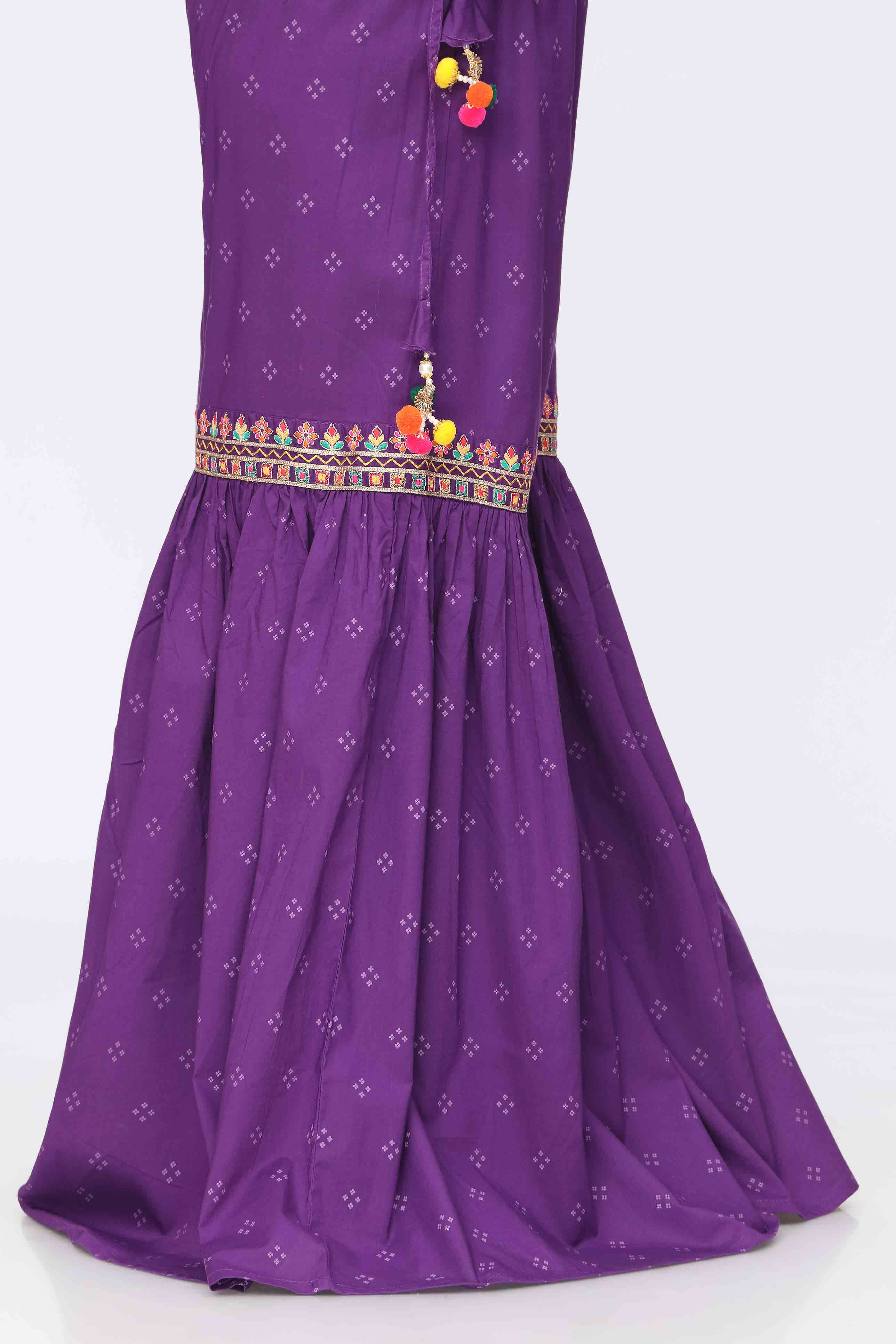 Chunri Gharara in Purple coloured Cambric fabric 2