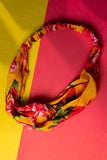 Floral Chunk Hair Band in Multi coloured Pak Raw Silk Printed fabric
