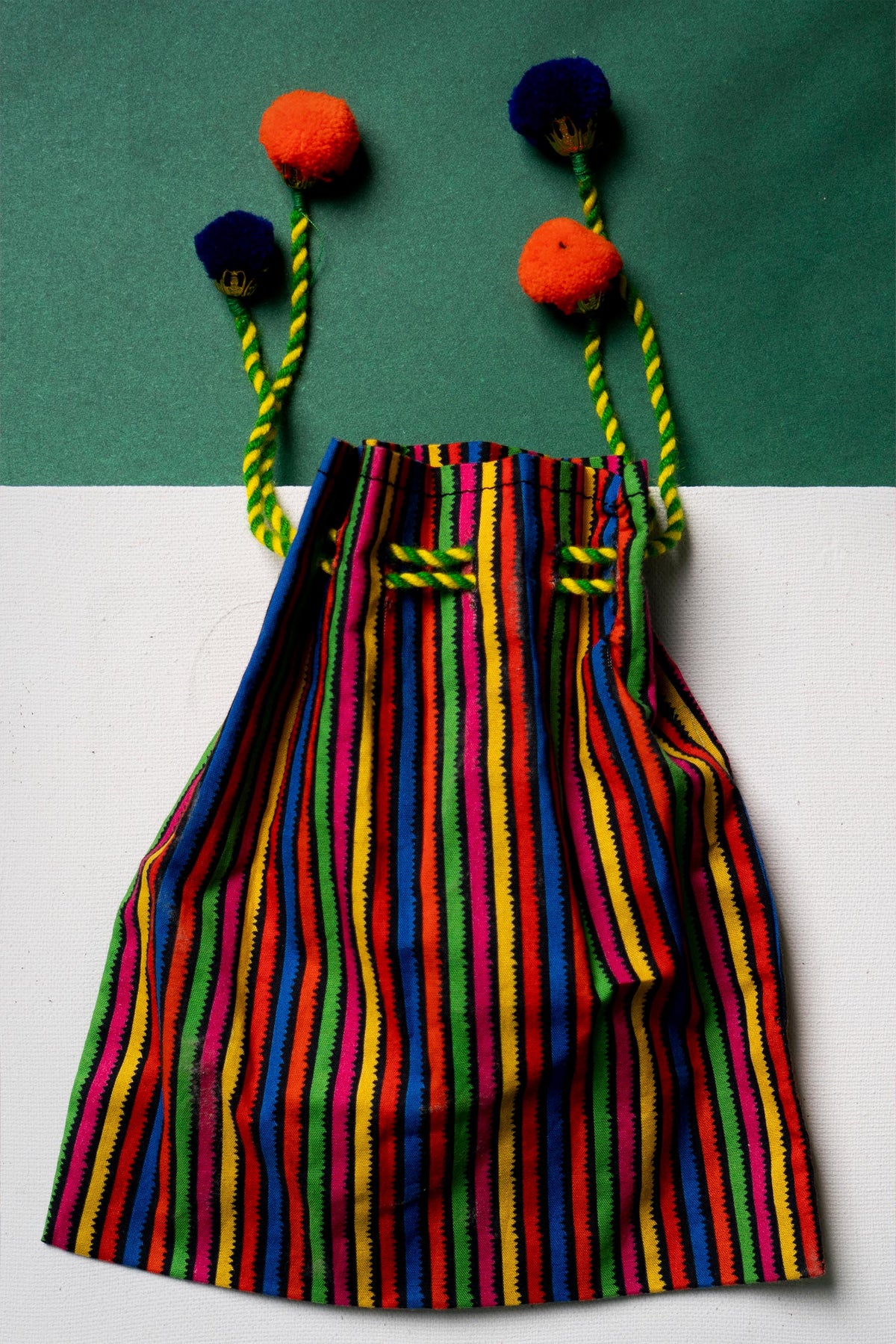 Lines Potli 1 in Multi coloured Cambric fabric
