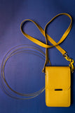 Cross Body Bag 2 in Yellow coloured Leather fabric