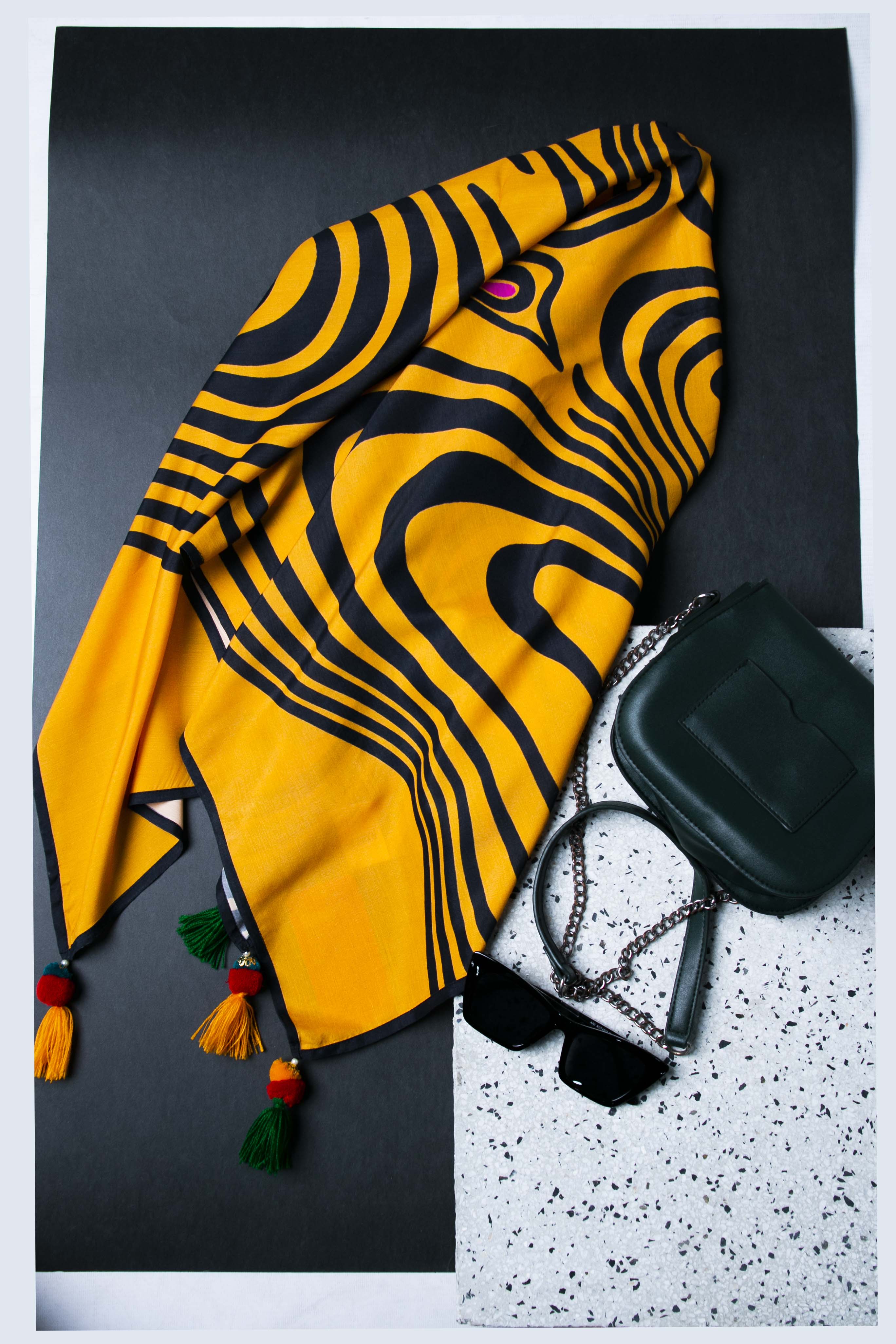 Leopard Lines Sl in Multi coloured Pak Raw Silk fabric