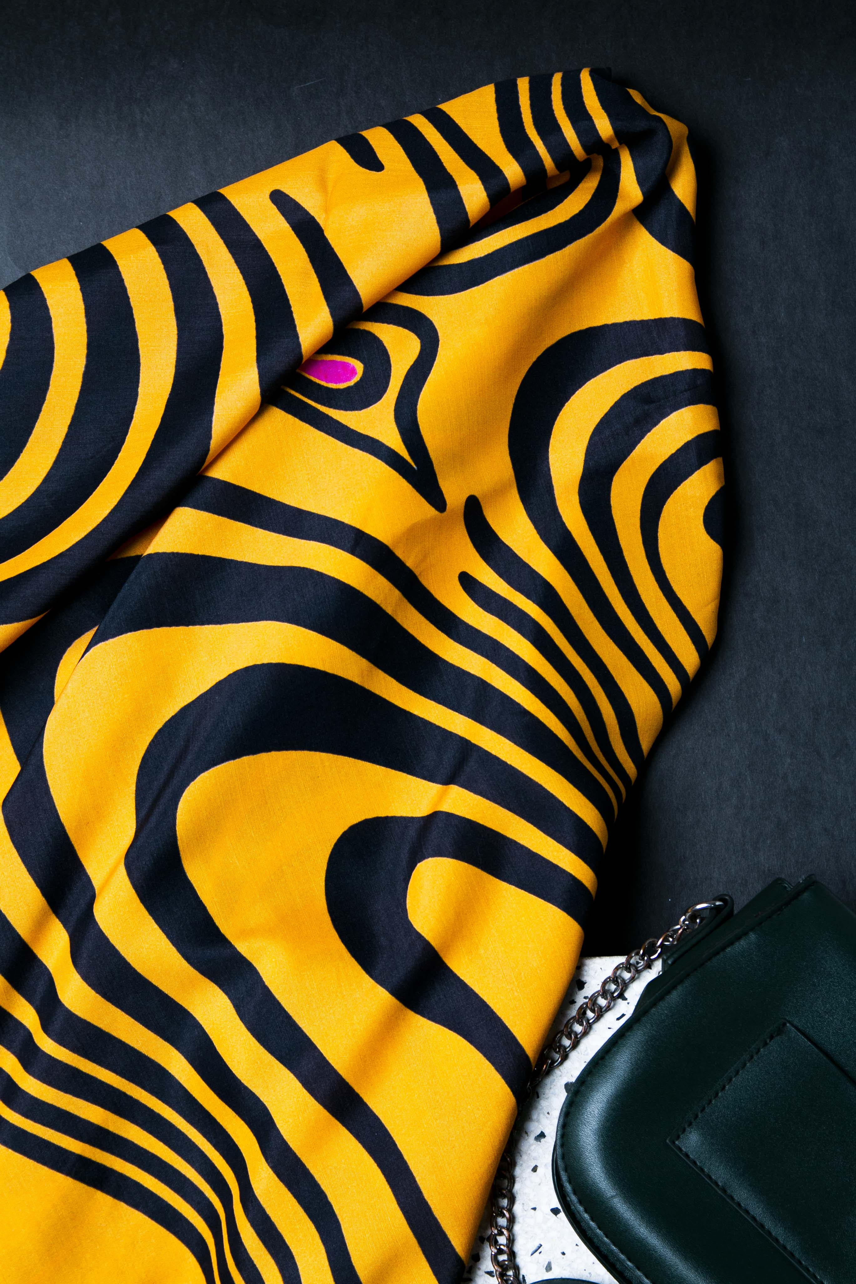 Leopard Lines Sl in Multi coloured Pak Raw Silk fabric 4