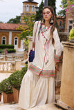 Side Angrakha in Off White coloured Printed Cambric fabric