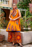 Orange Phool Print: 1 Piece Frock in Multi Lawn (TR1081)