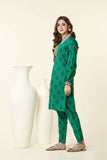 Ikat Jaal: 2 Piece Suit in Dark Green Printed Lawn (CR3247)