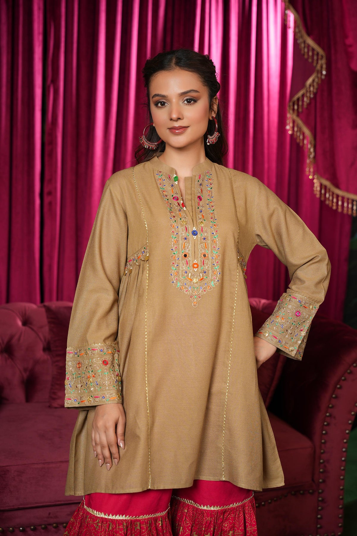 1 Piece Lawn Karandi Frock (CR3545)