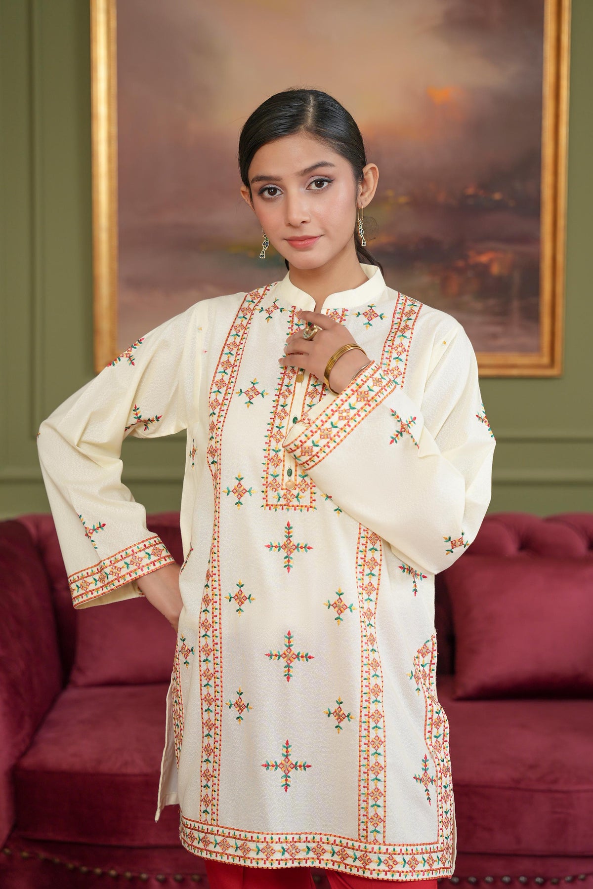 1 Piece Lawn Karandi Top (CR3555)