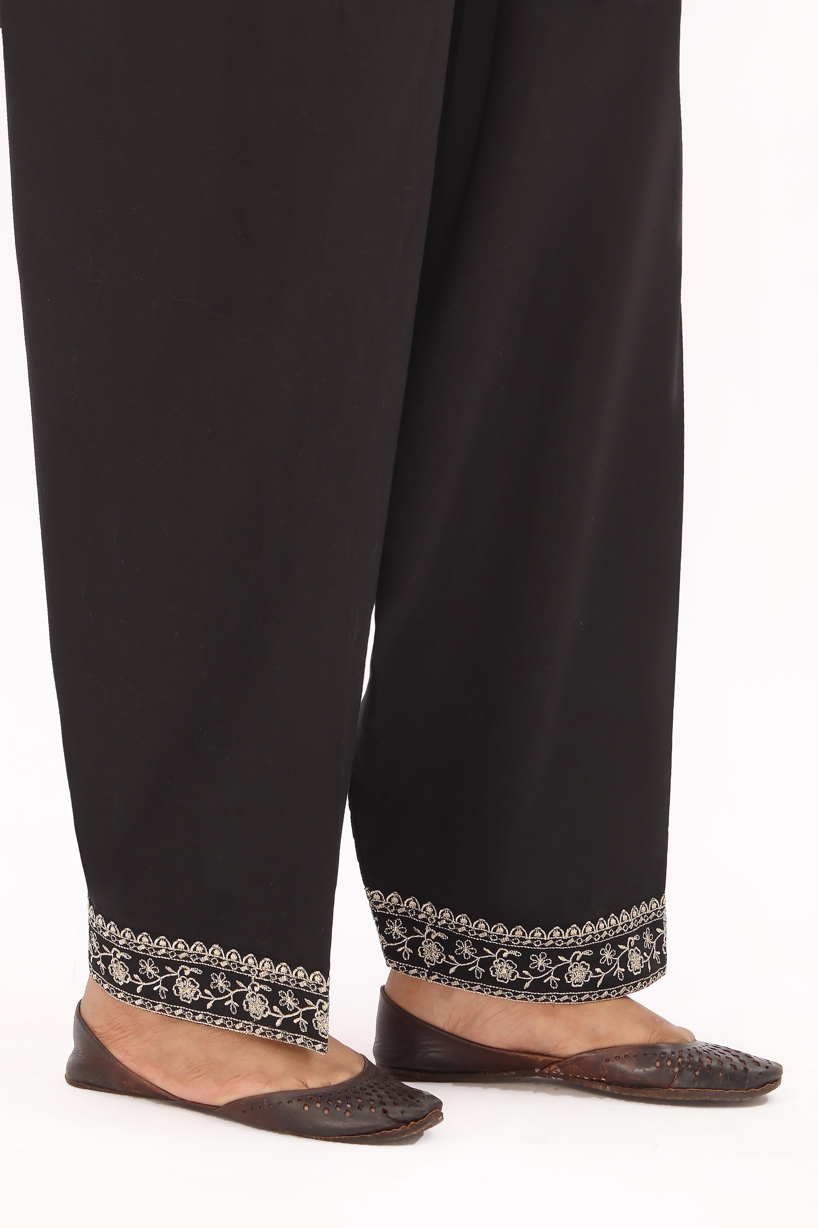 Black: 1 Piece Shalwar in Black Cambric (CZ3119)