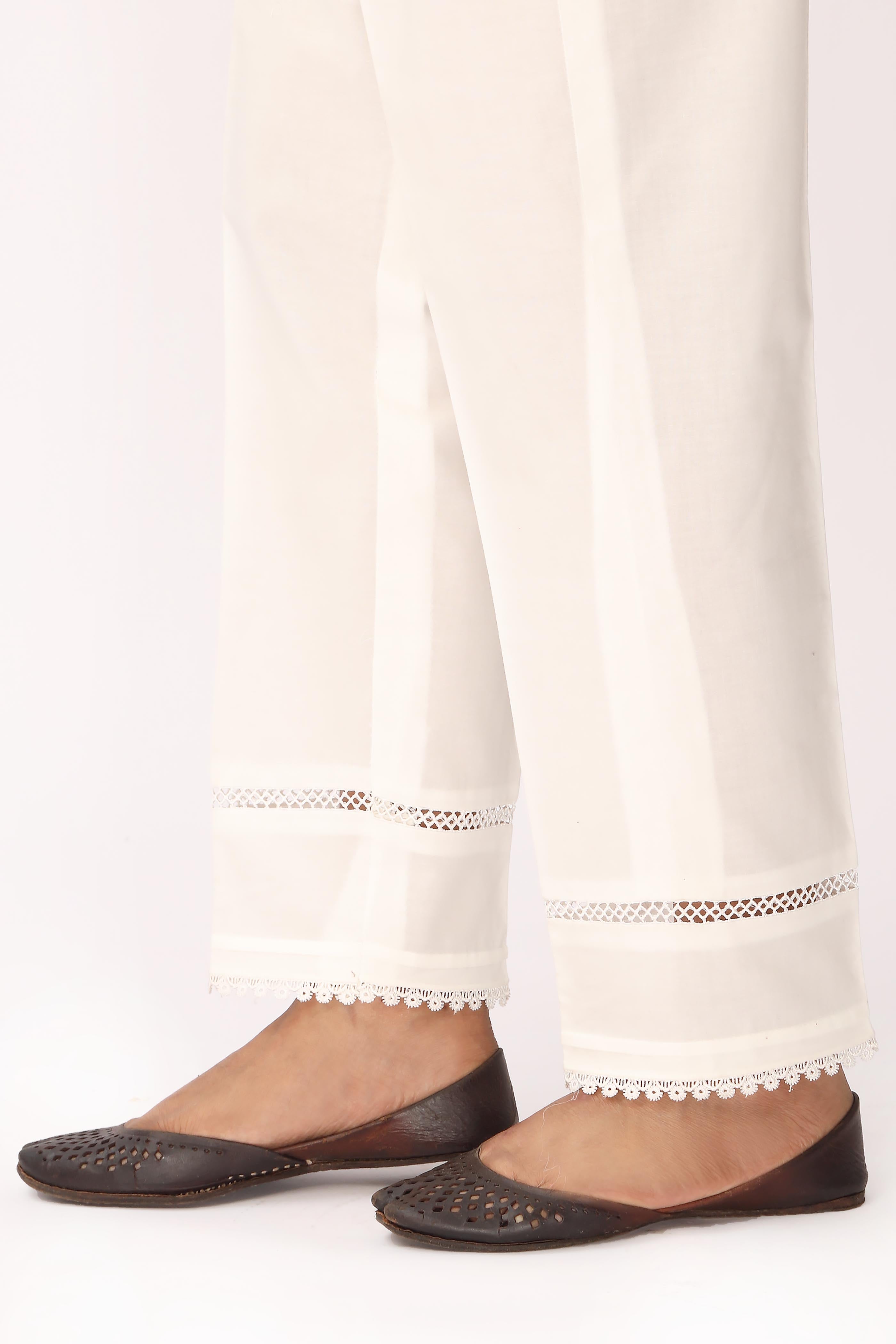 White Trouser: 1 Piece Pant in White Cambric (CZ3123)