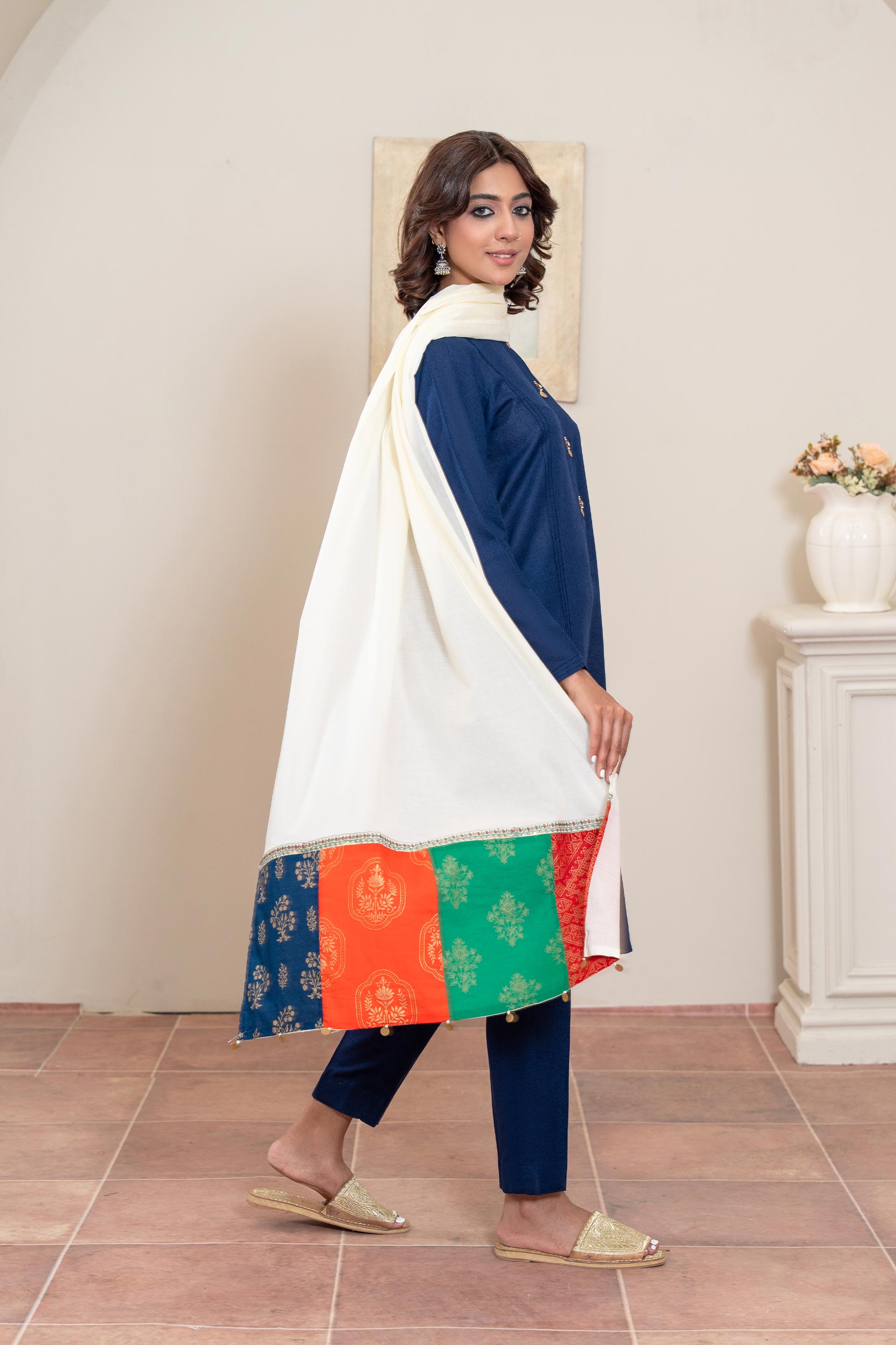 1 Piece Lawn Stole (CZ3249)