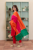 1 Piece Stole in Orange Lawn (CZ3250)