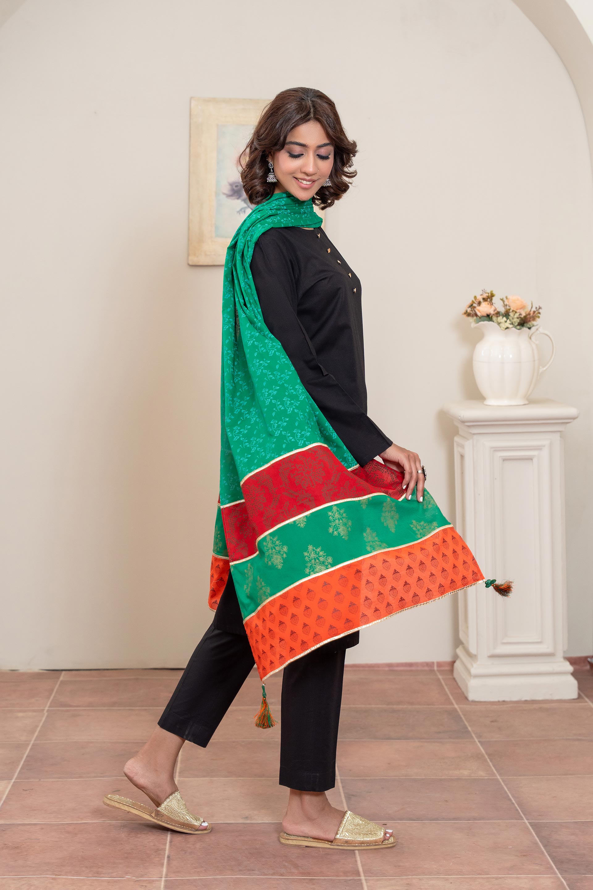1 Piece Lawn Stole (CZ3251)