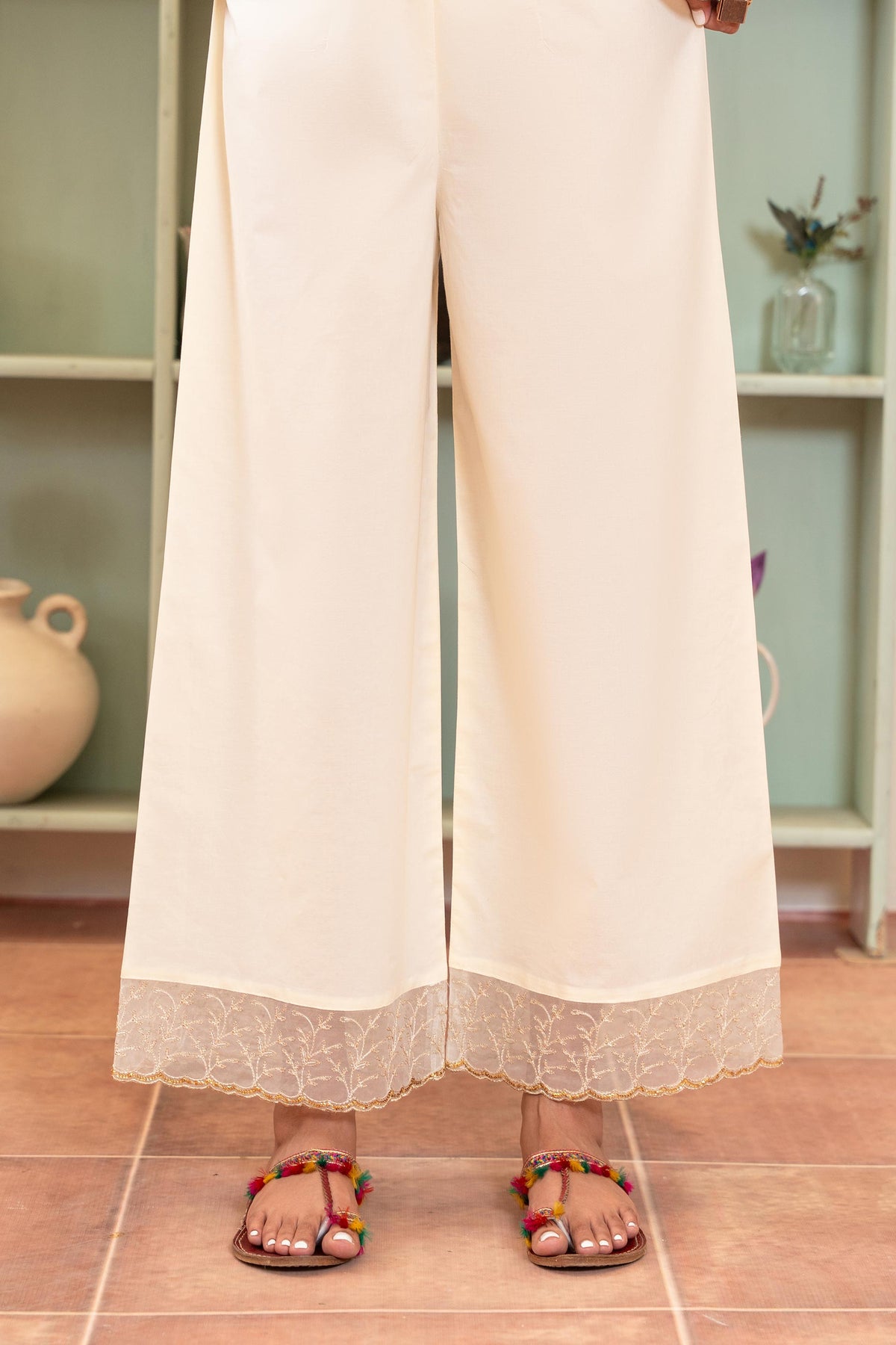 1 Piece Culottes in Off White Cambric (CZ3259)