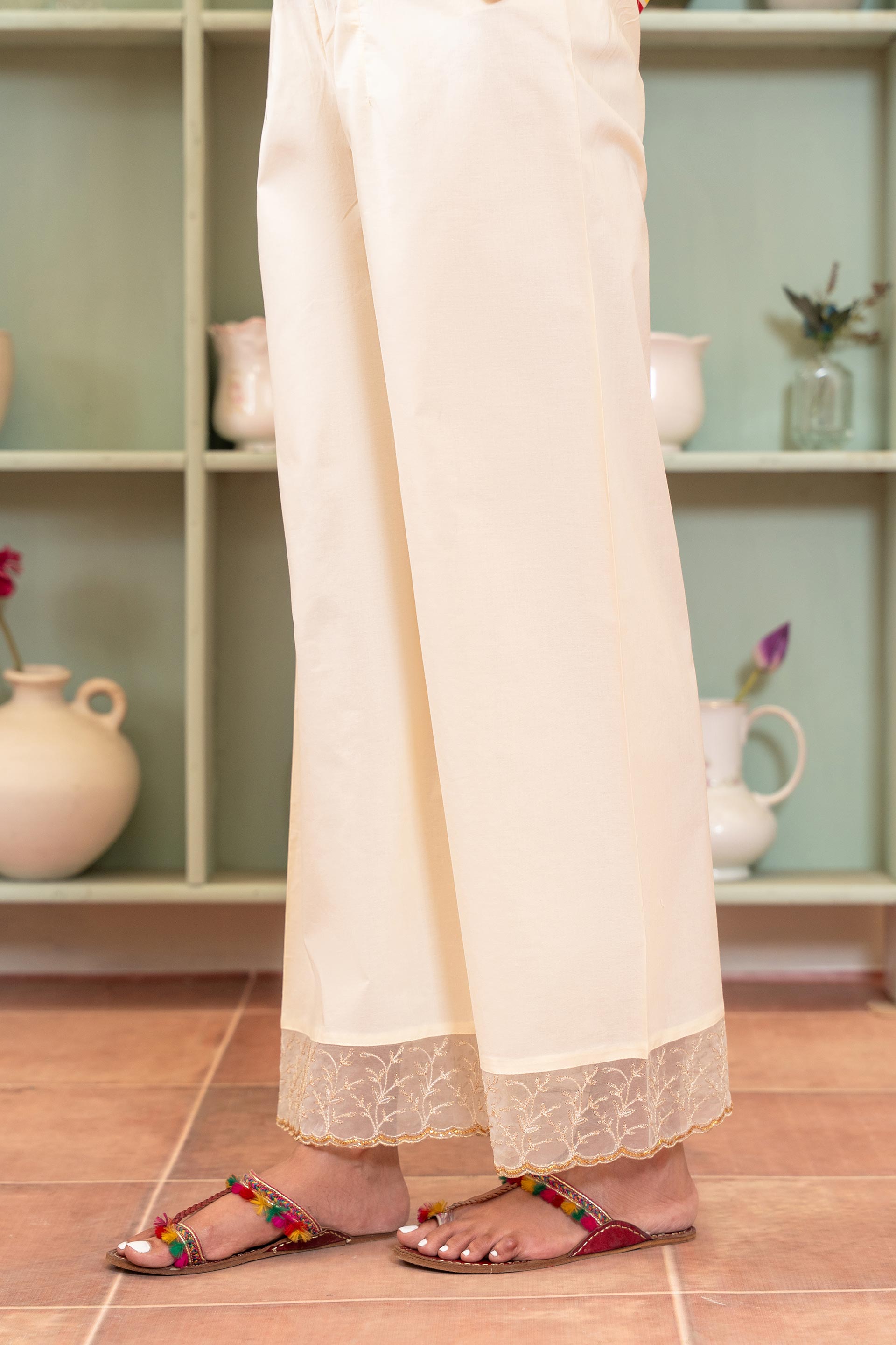 1 Piece Culottes in Off White Cambric (CZ3259)