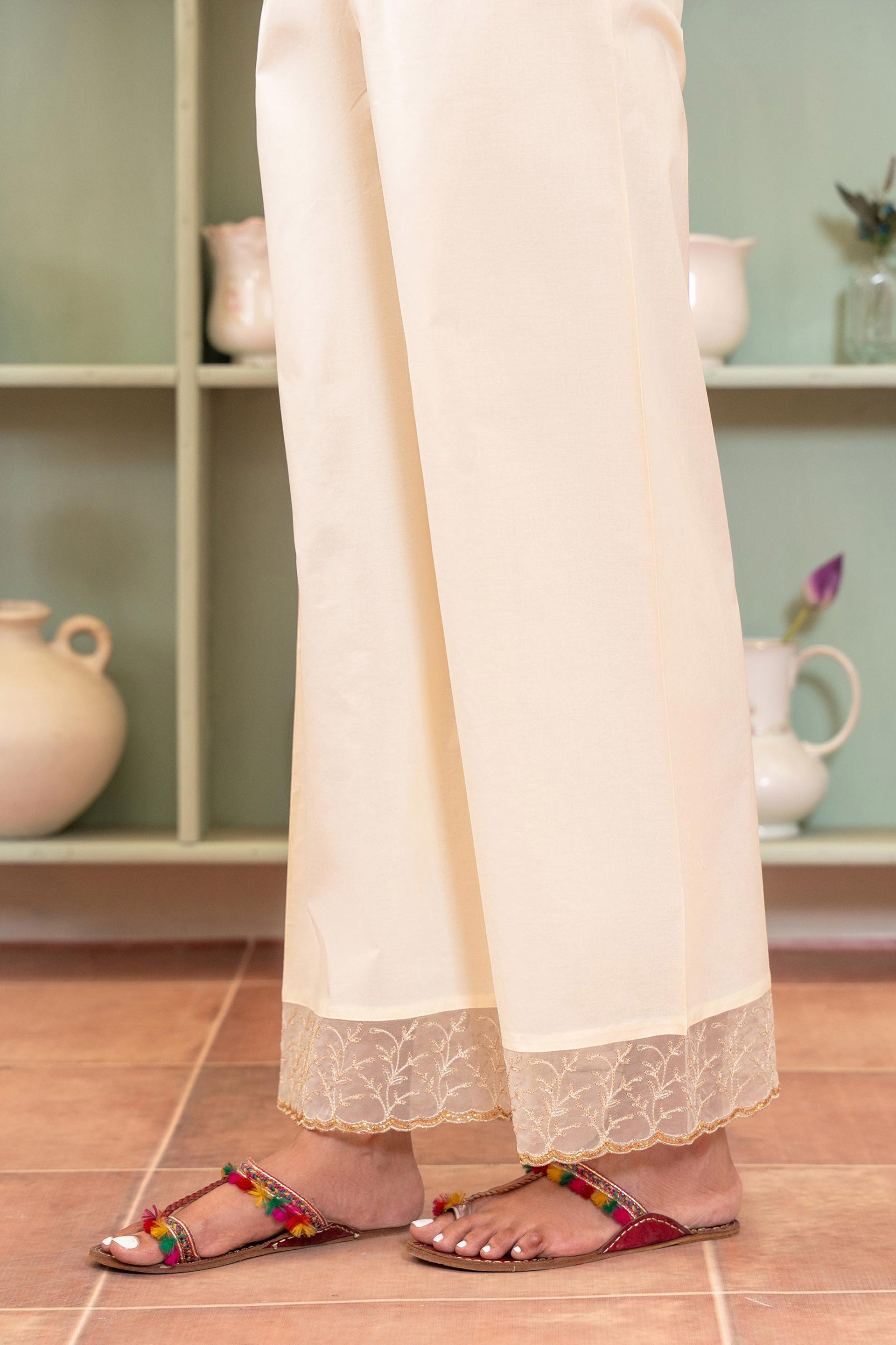 1 Piece Culottes in Off White Cambric (CZ3259)