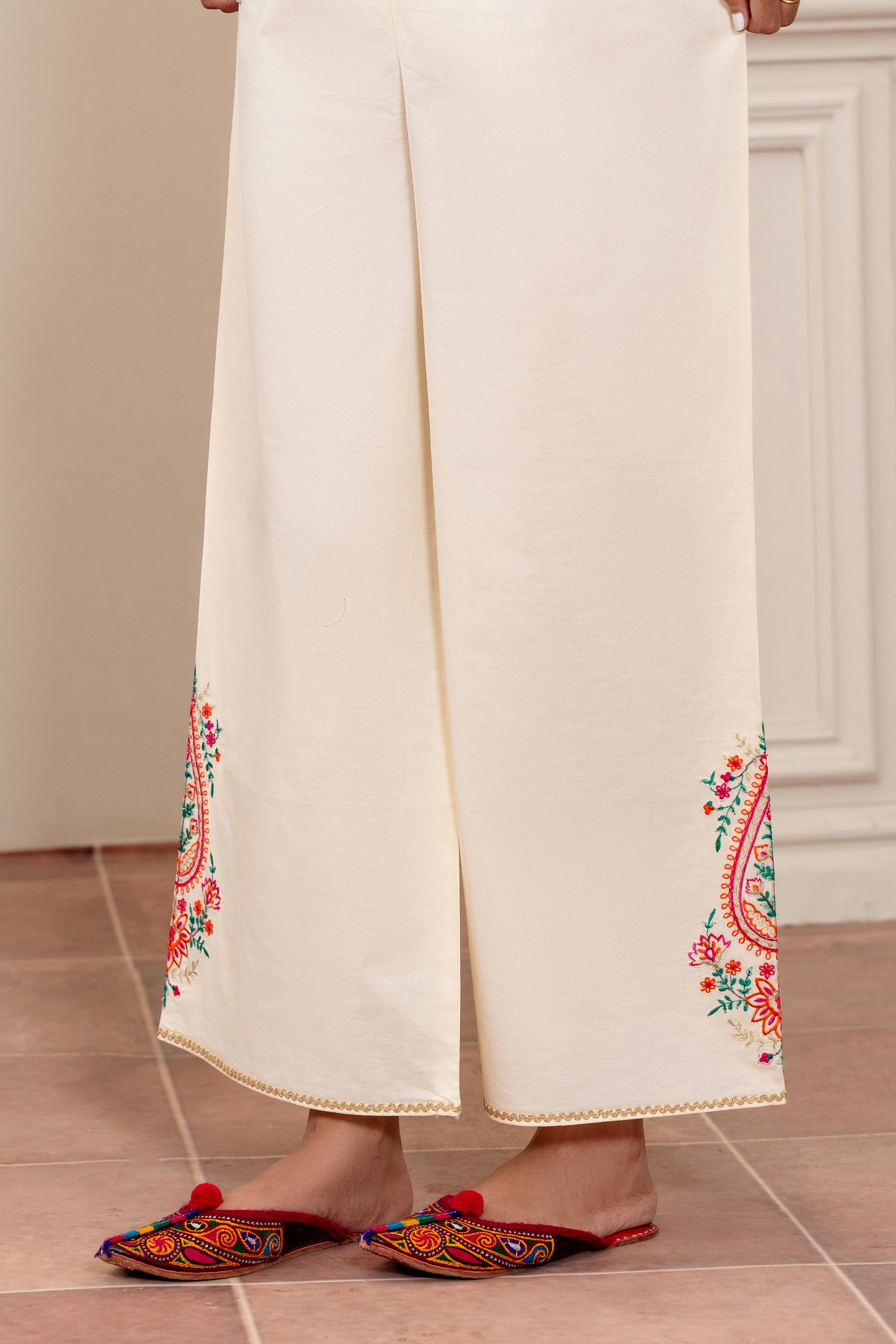 1 Piece Culottes in Off White Cambric (CZ3261)