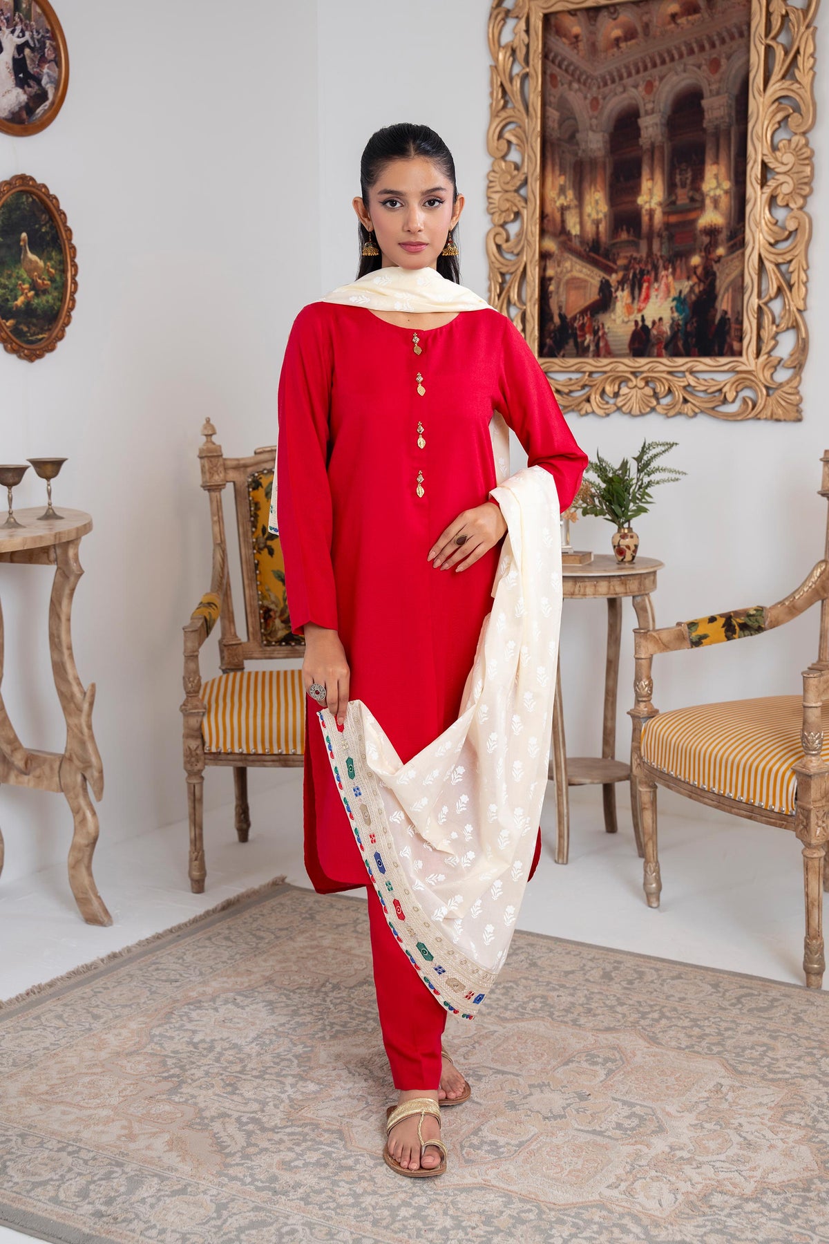 1 Piece Lawn Stole (CZ3309)