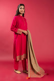 Pink Spary in Pink & Beige coloured Lawn Karandi fabric 2