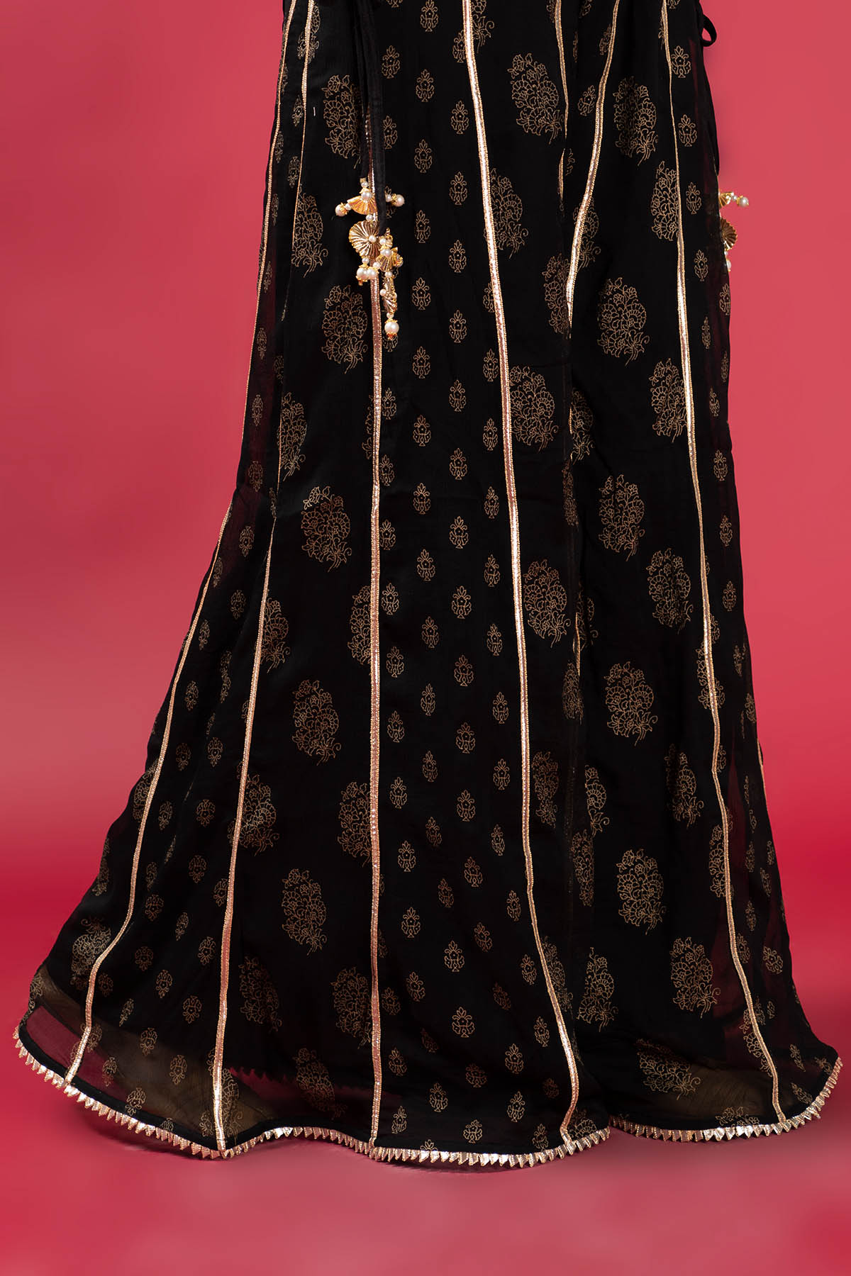 Panni Black in Black coloured Pak Chiffon fabric 3
