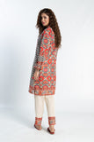 Suzani Ikat in Multi coloured Printed Slub Khaddar fabric 3