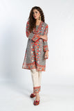 Suzani Ikat in Multi coloured Printed Slub Khaddar fabric 2