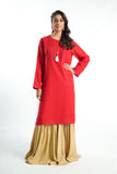 Red Pleated Shirt (NR0390)