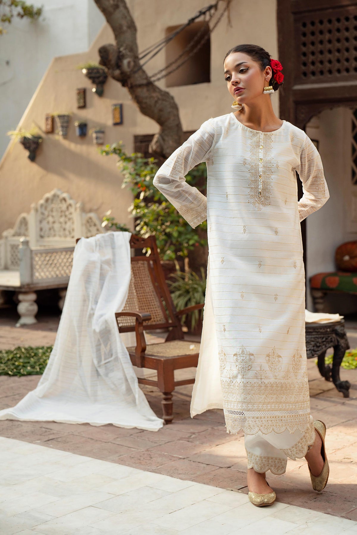 3 Piece Suit Cotton Net Suit (FR1026)