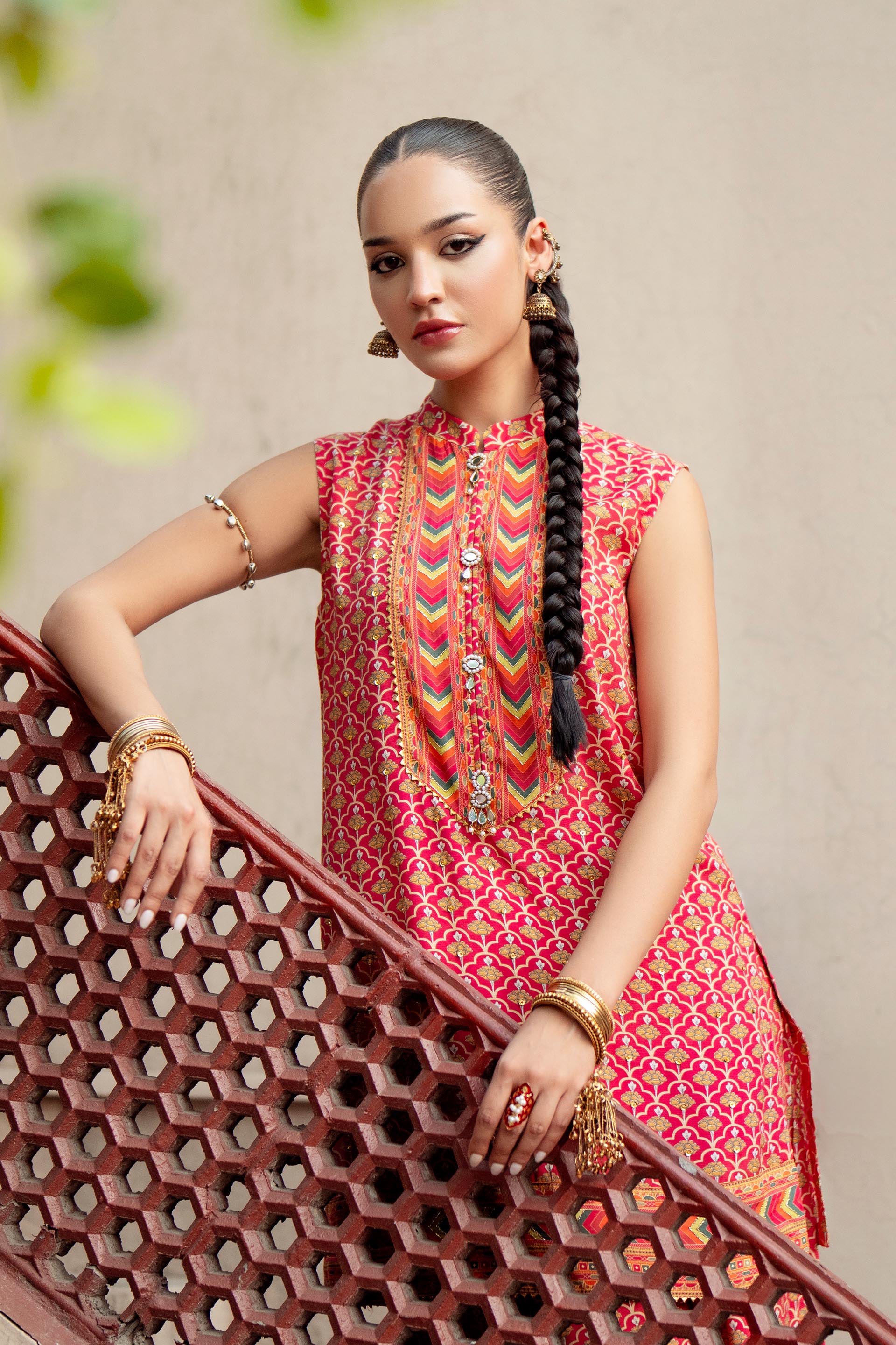 2 Piece Suit in Rust Raw Silk (FR1014)
