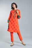 Jaal Sleeve in Orange coloured Cambric fabric
