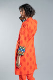 Jaal Sleeve in Orange coloured Cambric fabric 3