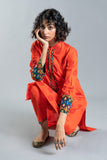 Jaal Sleeve in Orange coloured Cambric fabric 4