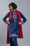 Self Phool in Navy Blue coloured Printed Cambric fabric 4