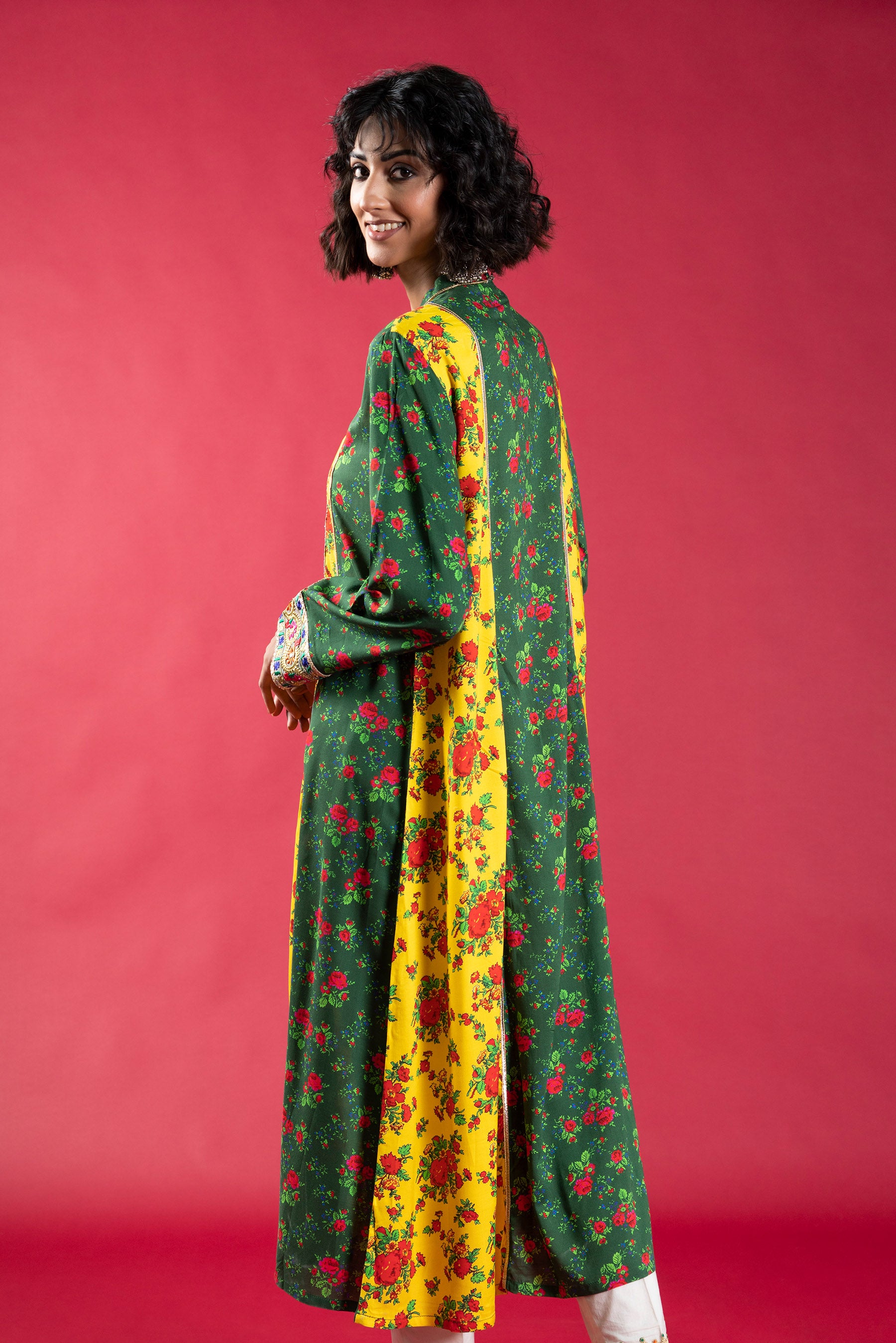 Phool Chatta 2 in Multi coloured Printed Linen fabric 2