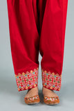 Ethnic Shalwar in Red coloured Cambric fabric